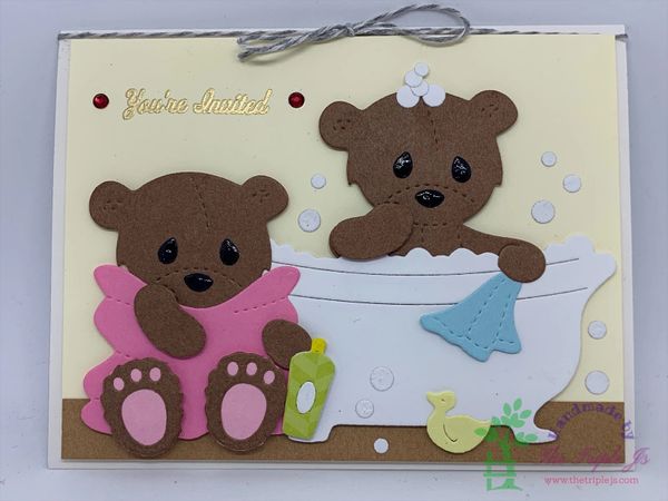 Bear, Bathtub, Cute, You're Invited, Congratulation, Baby