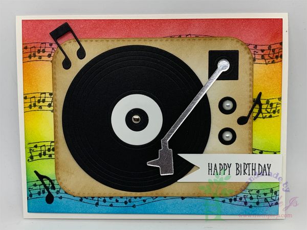 Happy Birthday, Music, Turntable, Cute Card