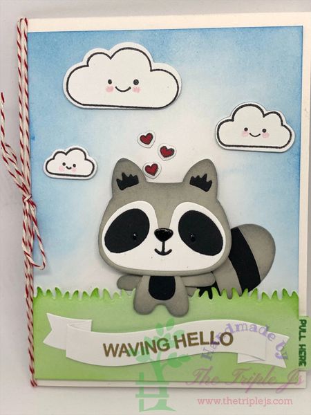 Weaving Hello, Raccoon, Interactive Card