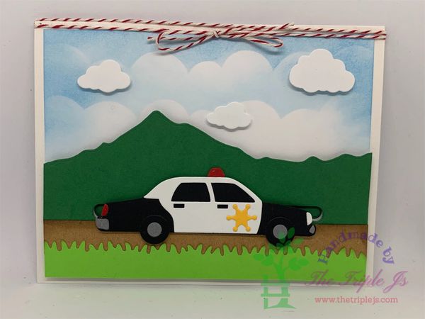 Police Car, Interactive Card, Blank Card