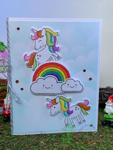 Unicorn, Rainbow, Swing, Inteactive Card, Cute Card