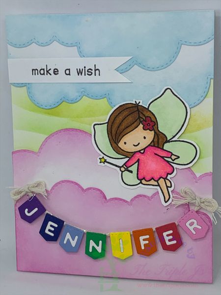 Make a Wish, Fairly, Personalize Name Up to 8 Letters, Rainbow color, Cloud