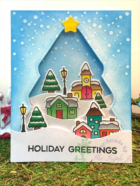 Christmas Tree, Holiday Greetings, Village Holiday, Snowing