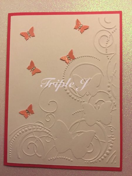 Butterflies, Embossed, Blank Card, Any Occasion