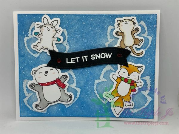 LET IT SNOW, Bunny, Cat, Bear and Fox.