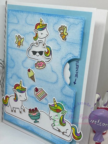 Unicorn, Cloud, Cake, Desserts, Sweet, Interactive Card