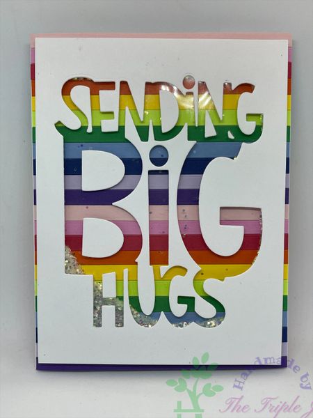 Sending Big Hugs, Shaker Card, Rainbow