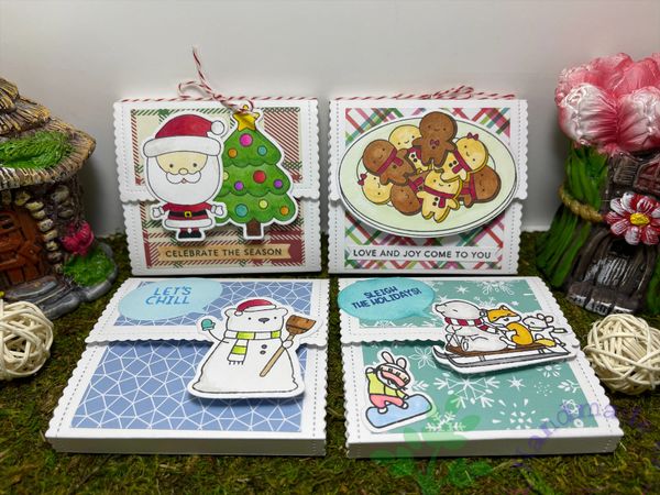 Cute Sticky Note Pad, Holiday, Santa, Snowman, Cookies or Sled