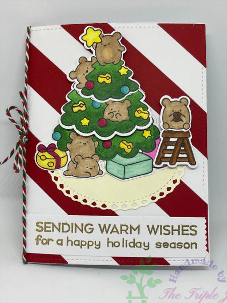 Sending Warm Wishes for a Happy Holiday Season, Mice, Cheese, Tree