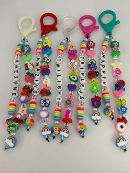 Handmade Custom Beaded, Keychain Personalized, Colorful Cute Trendy Keychains, Friendship Keychain