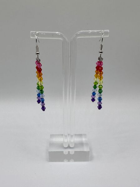 Rainbow Bead Earrings, Dangle Earrings, Gifts