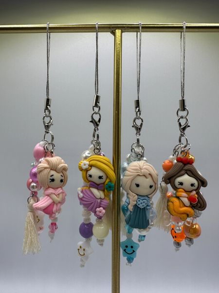 Handmade Keychain, Phone Charm, Unique, Princess, Cute