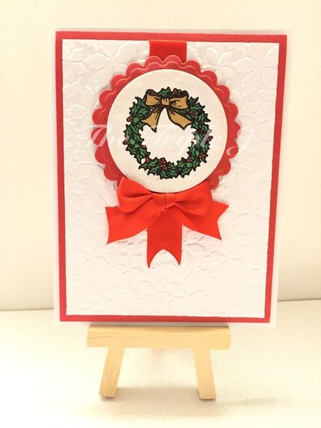 Wreaths, Embossed, Blank Card