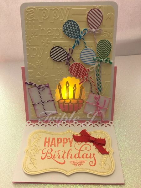 Birthday Stand Card, Balloons, Embossed