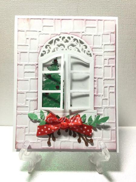 Holiday, Window, Christmas Tree, Blank Card