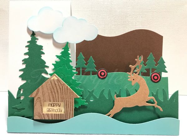 Birthday, Forest, Hunting, Deer, Side Stand Card