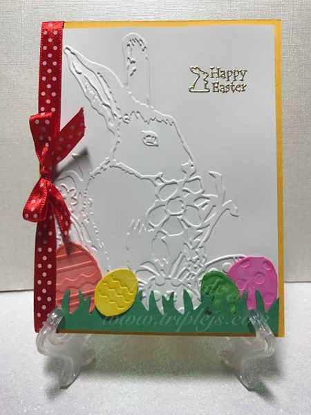 Easter Bunny, Embossed, Eggs, Happy Easter