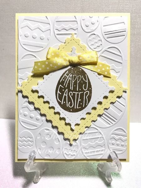 Easter, Simple, Egg, Yellow, Embossed