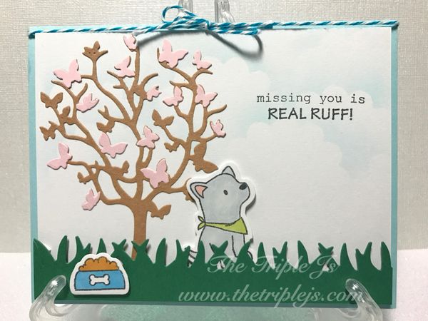Missing You Is Real Ruff!, Dog, Butterflies Tree