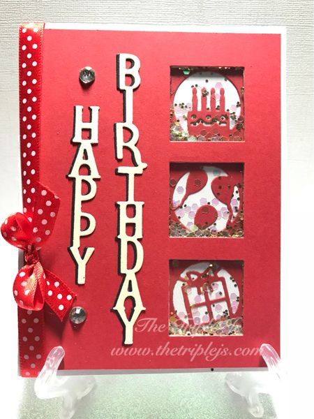 Birthday Shaker Card, Cake, Balloons