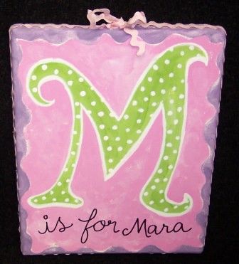 "M is for..." 8X10 PAINTING-BY TIRK-PERSONALIZED ORIGINAL