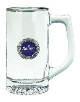 Glass Stein with Imprinted Pewter Disc