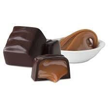 dark chocolate mini caramels