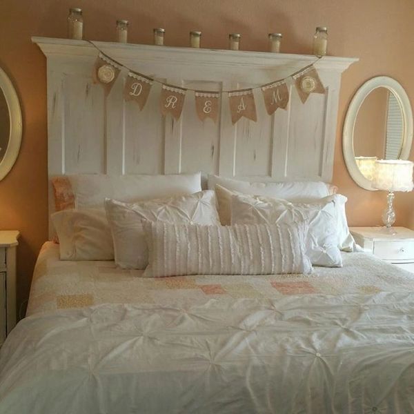 King Size 5 Panel Vintage Door Headboard with Faux Vintage Headboards