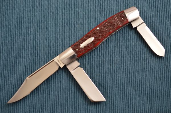 Luke Swenson 3-Blade Jigged Bone Stockman, Slip-Joint Folding Knife (SOLD)