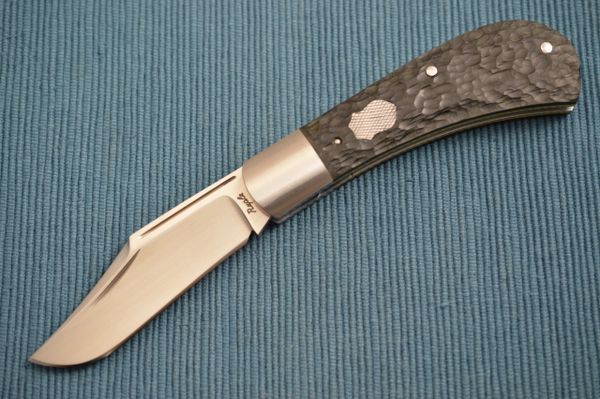 Bill Ruple Lanny's Clip, Black Jigged Micarta Scales, Slip-Joint Folding Knife (SOLD)