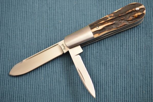 Bill Ruple 2-Blade Premium Stag BARLOW Slip-Joint Folding Knife (SOLD)