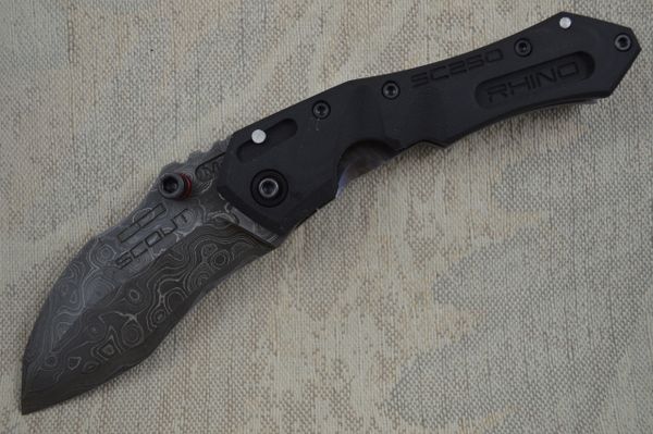 Dwaine Carrillo Damascus M5 Scout, Black G-10 (SOLD)