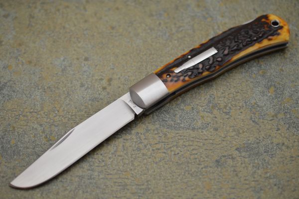 Bill Ruple Remington 1306 Stag Lock-Back Folding Knife (SOLD)