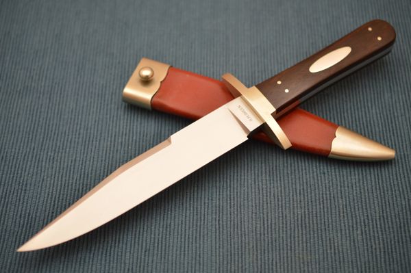 Roger Green Guadalupe Bowie, Leather & Nickel Silver Sheath