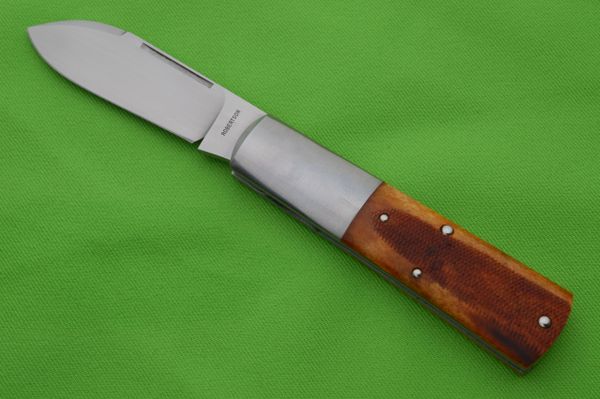 Tim Robertson Checkered Stag Barlow Slip-Joint Folding Knife (SOLD)