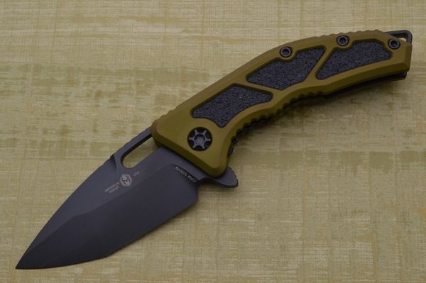 Heretic Knives MEDUSA Manual, Tanto Black Blade, Green Handle (SOLD)