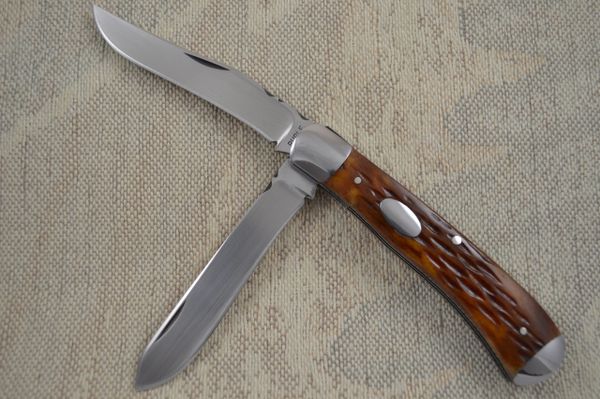 Bill Ruple Large Slip Joint Two Blade Jigged Bone Trapper (SOLD)