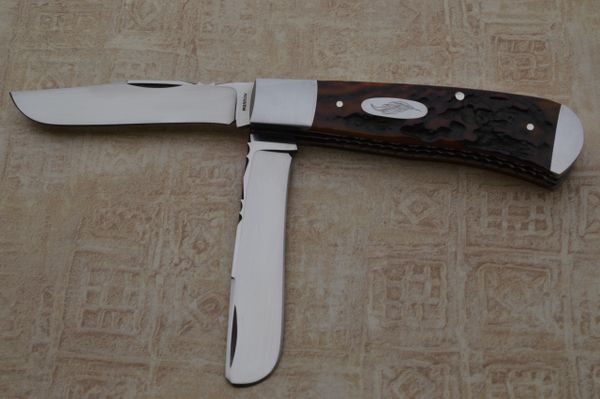 Don Morrow 2-Blade Stag Trapper, Slip-Joint Folding Knife (SOLD)