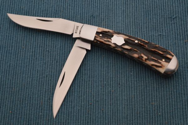 Jason Ritchie Sambar Stag Wharncliffe Trapper Slip-Joint Folding Knife (SOLD)