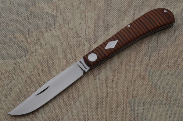 James Hunsberger Trapper, Stacked Leather Scales, Slip-Joint Folding Knife