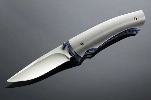 Bill Tuch Titanium SPARROWHAWK Scale Release D/A Liner-Lock Folding Knife