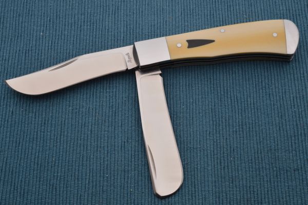 Bill Ruple 2-Blade Antique Westinghouse Micarta Trapper Slip-Joint Folding Knife