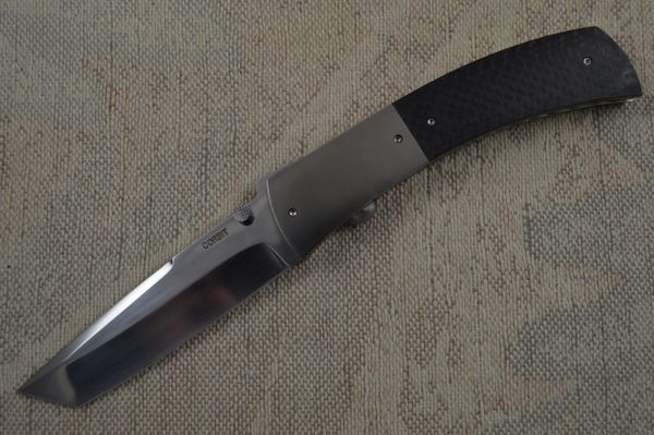 Jerry Corbit Tanto Blade and Carbon Fiber Liner Lock Tactical Folder