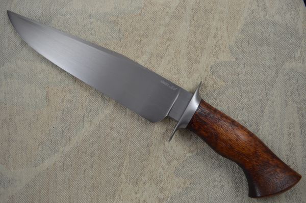 Jason Knight, M.S. Large Bowie Knife, W-2 with Hamon, Koa Wood Handle (SOLD)