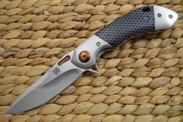 Olamic Cutlery Wayfarer Compact "One Off", Titanium-Damascus Clip, C-Tek Scales (SOLD)