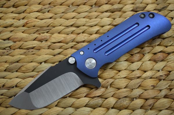 Direware M8 Flipper, Titanium Frame Tumbled Blue, Black Ceramic Flats (SOLD)