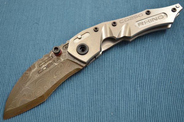 Dwaine Carrillo M6 Cobra, Double Titanium Frame, Alabama Damascus Blade (TRADED)