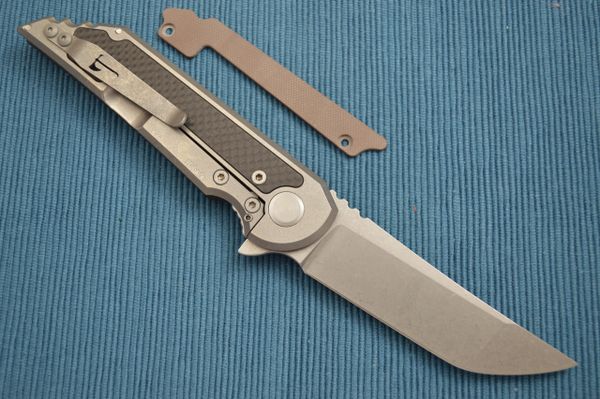 Jake Hoback Carbon Fiber Kwaiback UHEP Frame-Lock Flipper, Flat Dark Earth G10 Inlay (SOLD)