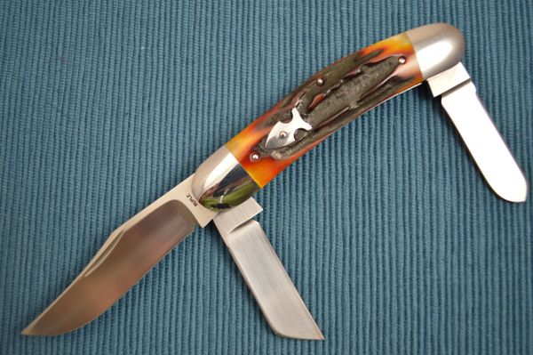 Bill Ruple Stag 3-Blade Sowbelly (SOLD)