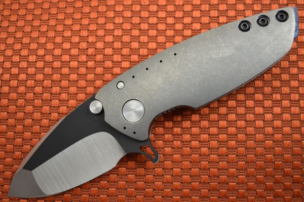 Direware Hyper-90 Flipper, Titanium Frame, Satin Blade Black Ceramic Flats, Mokuti Spacer (SOLD)